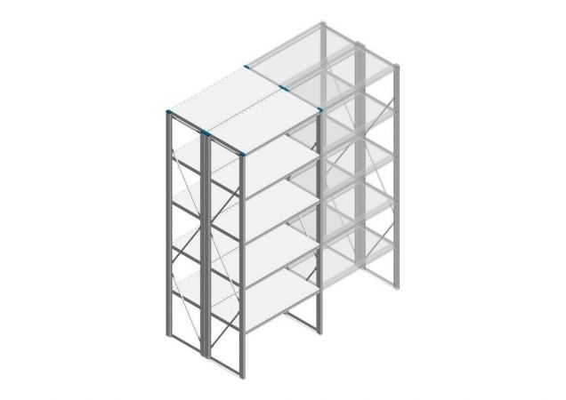 Beginsectie Nedcon SF Legbordstelling 2500x970x1000mm hxbxd 5 niveaus Metaal Verzinkt 80kg Dubbel