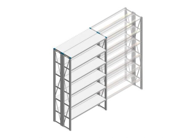 Beginsectie Nedcon SF Legbordstelling 2200x1270x600mm hxbxd 6 niveaus Metaal Verzinkt 70kg Dubbel