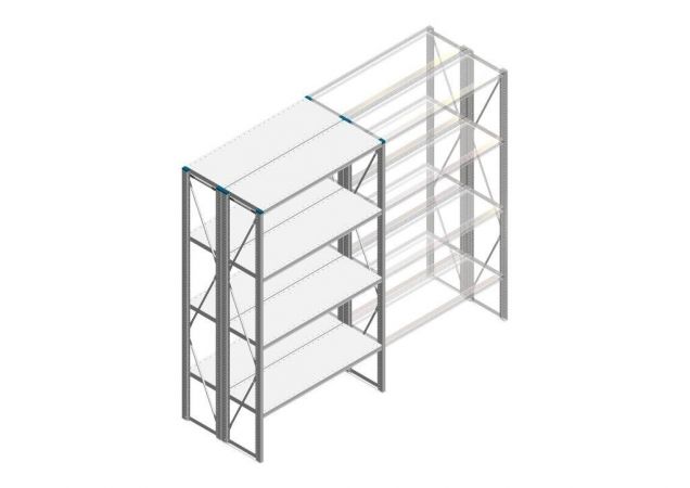 Beginsectie Nedcon SF Legbordstelling 2200x1270x800mm hxbxd 4 niveaus Metaal Verzinkt 65kg Dubbel