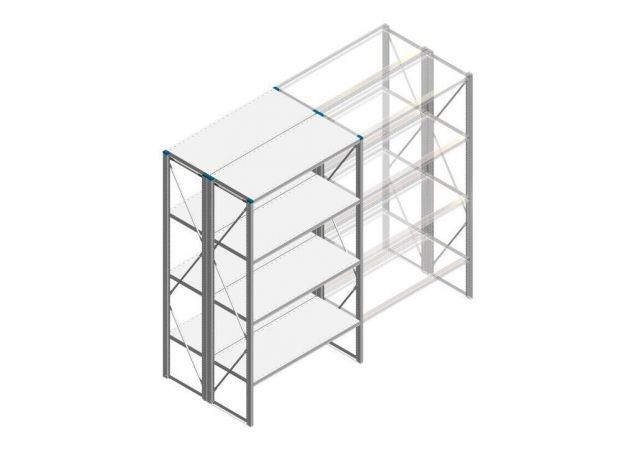 Beginsectie Nedcon SF Legbordstelling 2200x1270x1000mm hxbxd 4 niveaus Metaal Verzinkt 60kg Dubbel