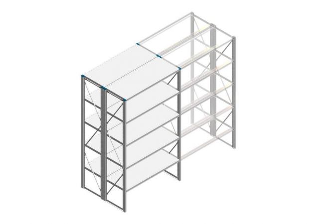 Beginsectie Nedcon SF Legbordstelling 2200x1270x1000mm hxbxd 5 niveaus Metaal Verzinkt 60kg Dubbel