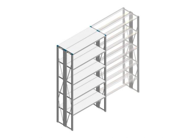 Beginsectie Nedcon SF Legbordstelling 2500x1270x600mm hxbxd 5 niveaus Metaal Verzinkt 70kg Dubbel