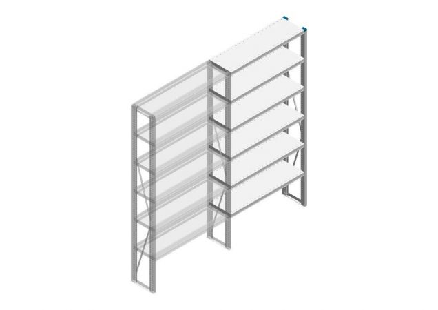 Aanbouwsectie Nedcon SF Legbordstelling 2000x970x300mm hxbxd 6 niveaus Metaal Verzinkt 85kg Enkel