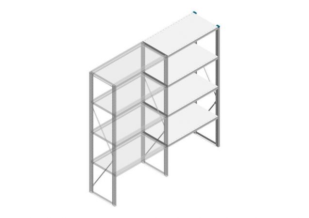 Aanbouwsectie Nedcon SF Legbordstelling 2000x970x500mm hxbxd 4 niveaus Metaal Verzinkt 200kg Enkel