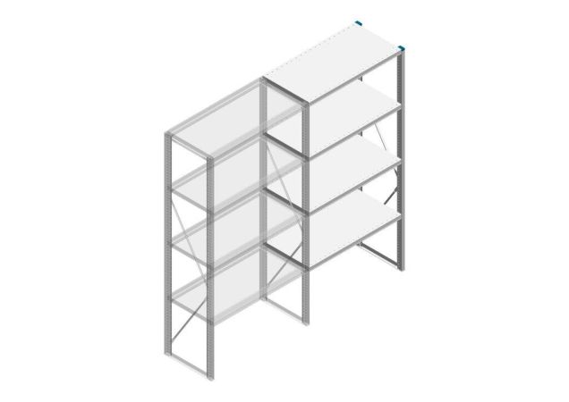 Aanbouwsectie Nedcon SF Legbordstelling 2000x970x500mm hxbxd 4 niveaus Metaal Verzinkt 80kg Enkel