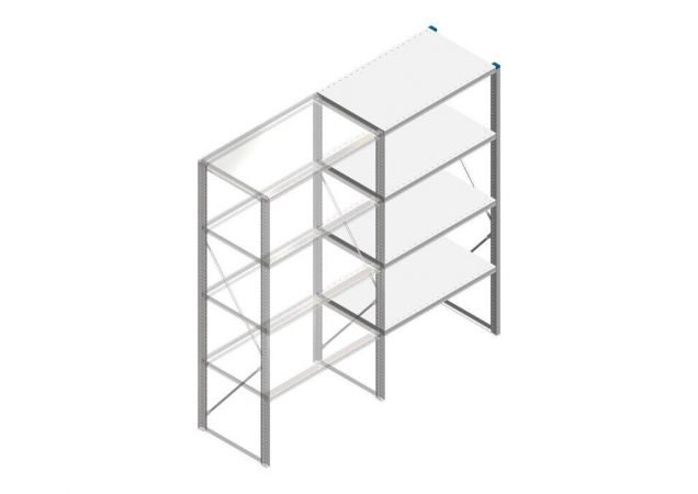 Aanbouwsectie Nedcon SF Legbordstelling 2000x970x600mm hxbxd 4 niveaus Metaal Verzinkt 80kg Enkel