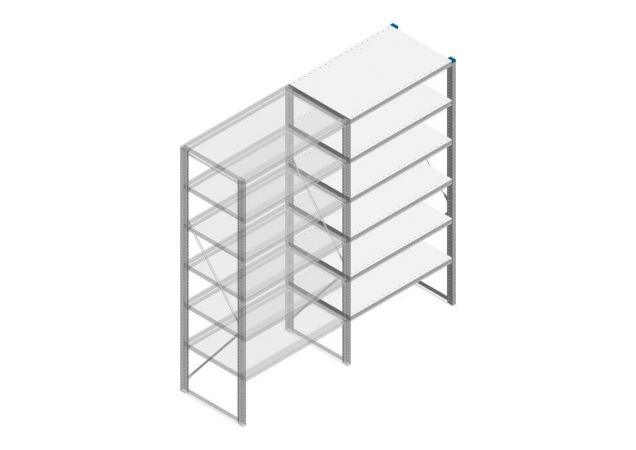 Aanbouwsectie Nedcon SF Legbordstelling 2000x970x600mm hxbxd 6 niveaus Metaal Verzinkt 80kg Enkel