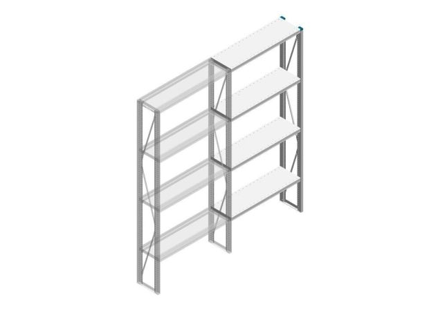 Aanbouwsectie Nedcon SF Legbordstelling 2200x970x300mm hxbxd 4 niveaus Metaal Verzinkt 85kg Enkel