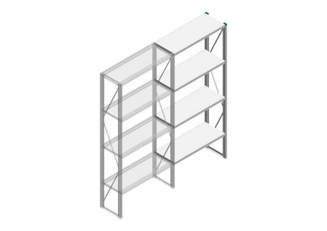 Aanbouwsectie Nedcon SF Legbordstelling 2200x970x400mm hxbxd 4 niveaus Metaal Verzinkt 200kg Enkel