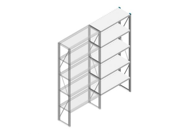 Aanbouwsectie Nedcon SF Legbordstelling 2200x970x400mm hxbxd 5 niveaus Metaal Verzinkt 200kg Enkel