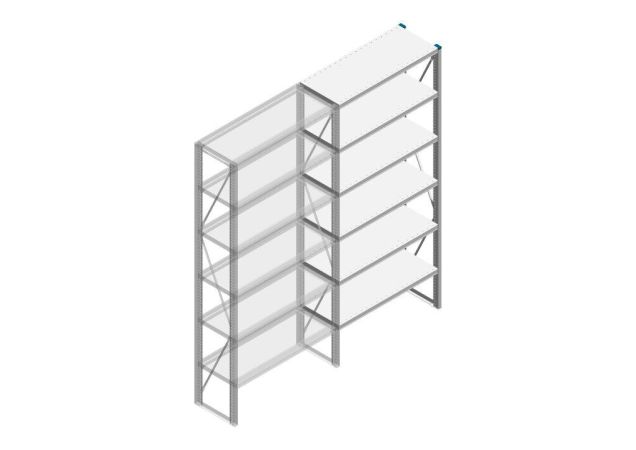 Aanbouwsectie Nedcon SF Legbordstelling 2200x970x400mm hxbxd 6 niveaus Metaal Verzinkt 80kg Enkel