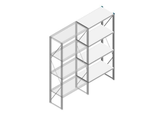 Aanbouwsectie Nedcon SF Legbordstelling 2200x970x500mm hxbxd 4 niveaus Metaal Verzinkt 200kg Enkel