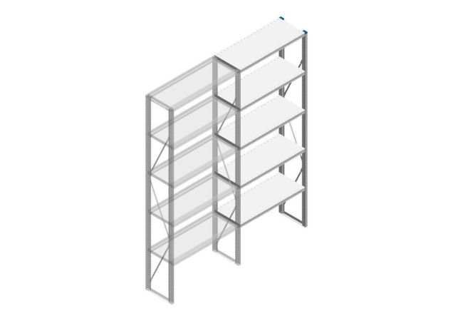 Aanbouwsectie Nedcon SF Legbordstelling 2500x970x400mm hxbxd 5 niveaus Metaal Verzinkt 80kg Enkel