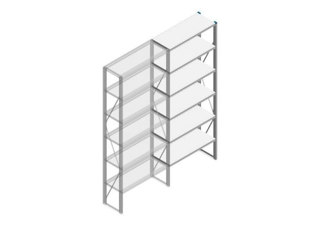 Aanbouwsectie Nedcon SF Legbordstelling 2500x970x400mm hxbxd 6 niveaus Metaal Verzinkt 200kg Enkel