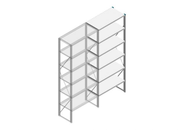 Aanbouwsectie Nedcon SF Legbordstelling 2500x970x500mm hxbxd 6 niveaus Metaal Verzinkt 200kg Enkel