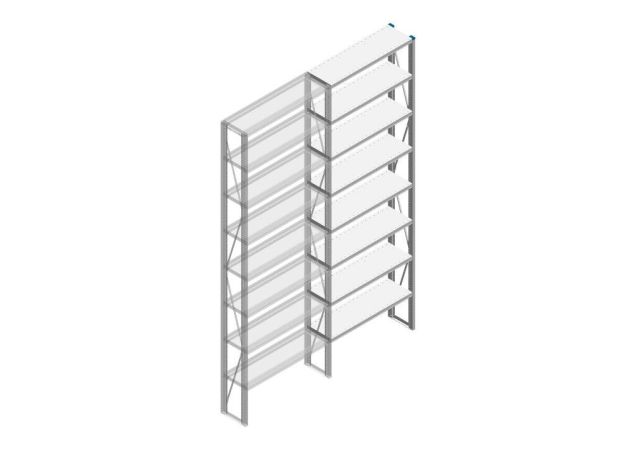 Aanbouwsectie Nedcon SF Legbordstelling 3000x970x300mm hxbxd 8 niveaus Metaal Verzinkt 85kg Enkel
