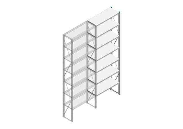Aanbouwsectie Nedcon SF Legbordstelling 3000x970x400mm hxbxd 7 niveaus Metaal Verzinkt 80kg Enkel