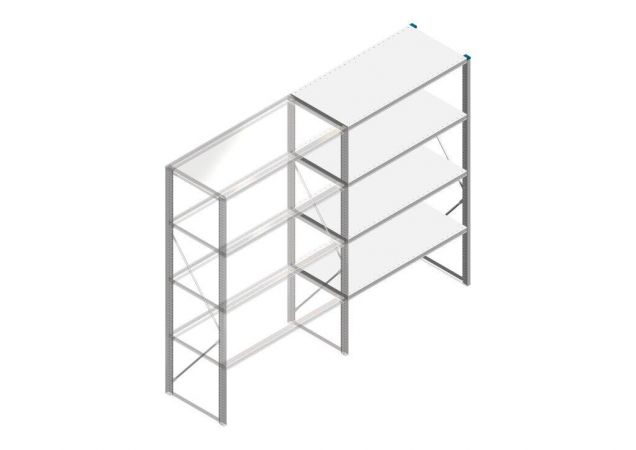 Aanbouwsectie Nedcon SF Legbordstelling 2000x1270x600mm hxbxd 4 niveaus Metaal Verzinkt 60kg Enkel