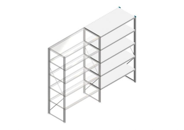 Aanbouwsectie Nedcon SF Legbordstelling 2000x1270x600mm hxbxd 5 niveaus Metaal Verzinkt 175kg Enkel