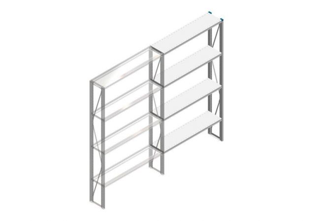 Aanbouwsectie Nedcon SF Legbordstelling 2200x1270x300mm hxbxd 4 niveaus Metaal Verzinkt 175kg Enkel