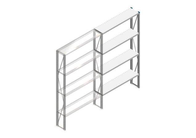 Aanbouwsectie Nedcon SF Legbordstelling 2200x1270x300mm hxbxd 4 niveaus Metaal Verzinkt 70kg Enkel