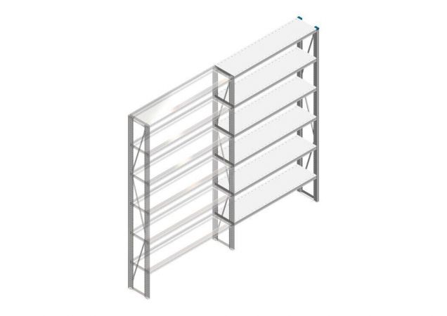 Aanbouwsectie Nedcon SF Legbordstelling 2200x1270x300mm hxbxd 6 niveaus Metaal Verzinkt 175kg Enkel
