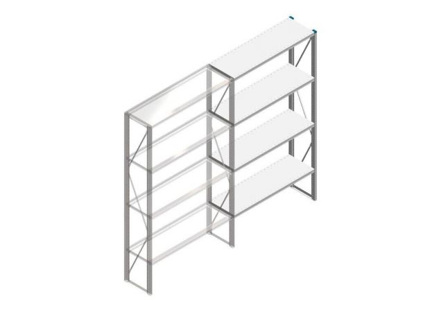 Aanbouwsectie Nedcon SF Legbordstelling 2200x1270x400mm hxbxd 4 niveaus Metaal Verzinkt 65kg Enkel