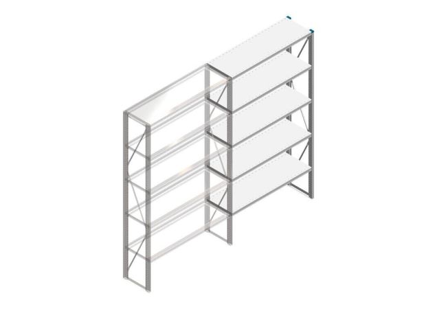 Aanbouwsectie Nedcon SF Legbordstelling 2200x1270x400mm hxbxd 5 niveaus Metaal Verzinkt 175kg Enkel