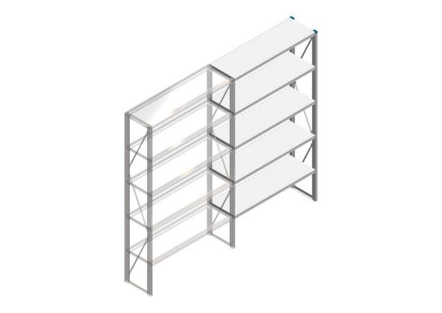 Aanbouwsectie Nedcon SF Legbordstelling 2200x1270x400mm hxbxd 5 niveaus Metaal Verzinkt 65kg Enkel