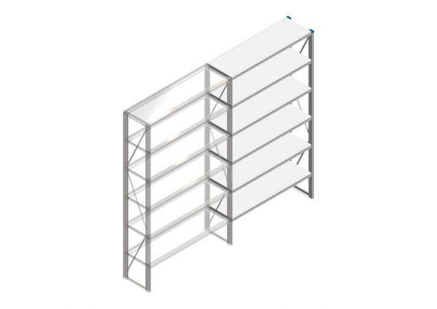 Aanbouwsectie Nedcon SF Legbordstelling 2200x1270x400mm hxbxd 6 niveaus Metaal Verzinkt 65kg Enkel