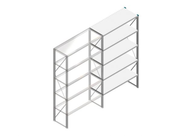 Aanbouwsectie Nedcon SF Legbordstelling 2200x1270x500mm hxbxd 4 niveaus Metaal Verzinkt 60kg Enkel