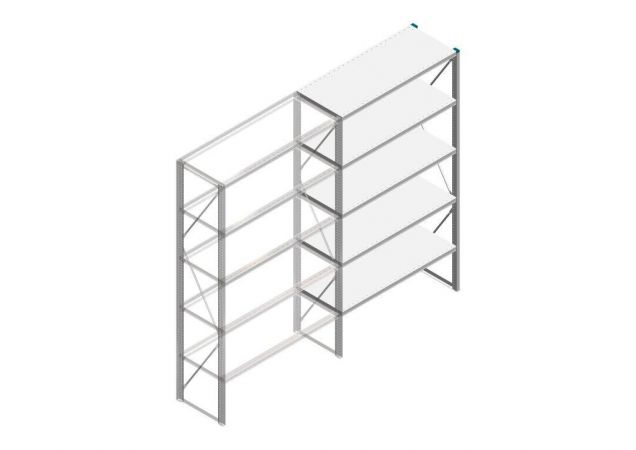 Aanbouwsectie Nedcon SF Legbordstelling 2200x1270x500mm hxbxd 5 niveaus Metaal Verzinkt 175kg Enkel
