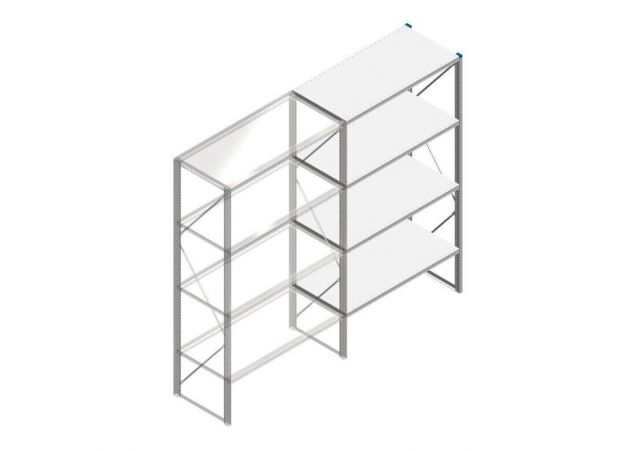 Aanbouwsectie Nedcon SF Legbordstelling 2200x1270x600mm hxbxd 4 niveaus Metaal Verzinkt 60kg Enkel