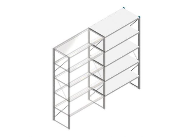 Aanbouwsectie Nedcon SF Legbordstelling 2200x1270x600mm hxbxd 5 niveaus Metaal Verzinkt 60kg Enkel