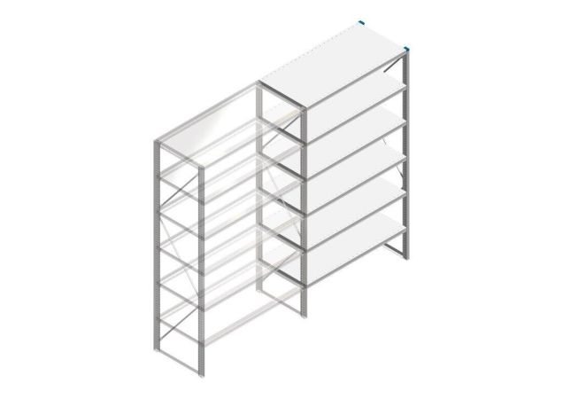 Aanbouwsectie Nedcon SF Legbordstelling 2200x1270x600mm hxbxd 6 niveaus Metaal Verzinkt 60kg Enkel