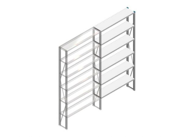 Aanbouwsectie Nedcon SF Legbordstelling 2500x1270x300mm hxbxd 6 niveaus Metaal Verzinkt 70kg Enkel