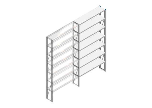 Aanbouwsectie Nedcon SF Legbordstelling 2500x1270x300mm hxbxd 7 niveaus Metaal Verzinkt 175kg Enkel
