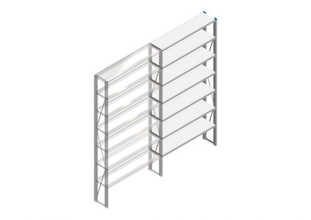 Aanbouwsectie Nedcon SF Legbordstelling 2500x1270x300mm hxbxd 7 niveaus Metaal Verzinkt 70kg Enkel