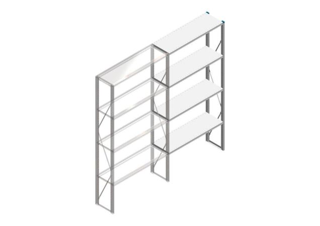 Aanbouwsectie Nedcon SF Legbordstelling 2500x1270x400mm hxbxd 4 niveaus Metaal Verzinkt 65kg Enkel