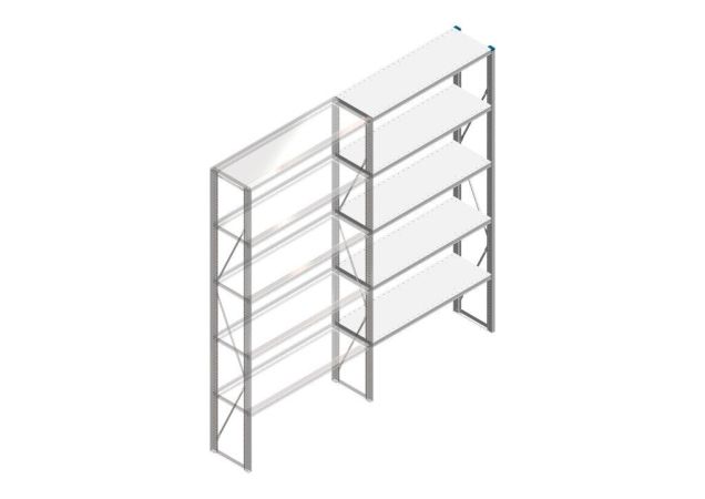 Aanbouwsectie Nedcon SF Legbordstelling 2500x1270x400mm hxbxd 5 niveaus Metaal Verzinkt 175kg Enkel