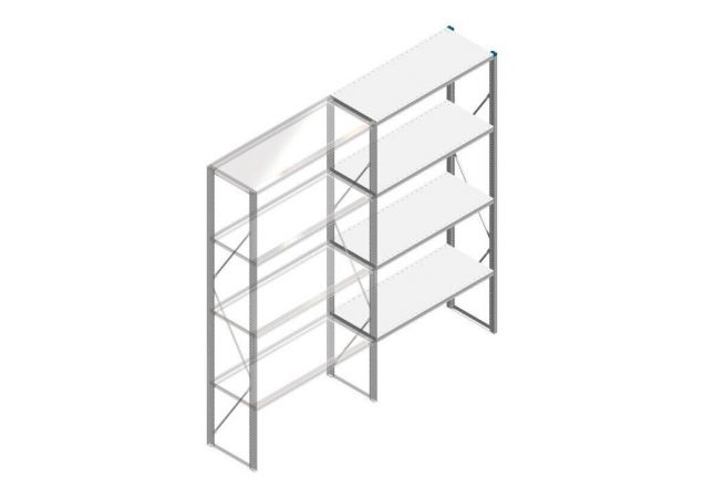Aanbouwsectie Nedcon SF Legbordstelling 2500x1270x500mm hxbxd 4 niveaus Metaal Verzinkt 175kg Enkel