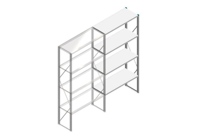 Aanbouwsectie Nedcon SF Legbordstelling 2500x1270x500mm hxbxd 4 niveaus Metaal Verzinkt 60kg Enkel