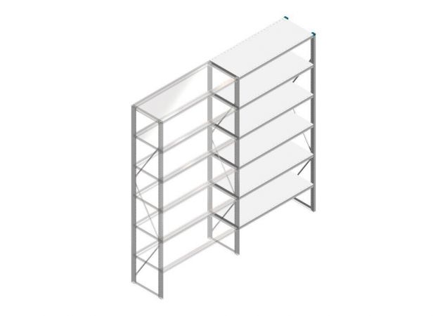 Aanbouwsectie Nedcon SF Legbordstelling 2500x1270x500mm hxbxd 6 niveaus Metaal Verzinkt 60kg Enkel