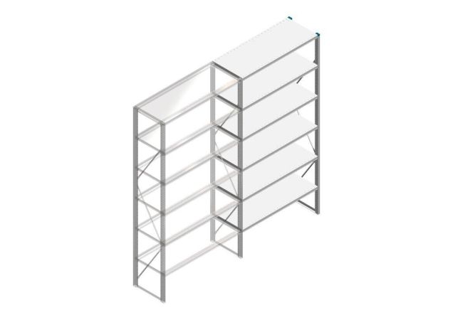 Aanbouwsectie Nedcon SF Legbordstelling 2500x1270x500mm hxbxd 6 niveaus Metaal Verzinkt 60kg Enkel