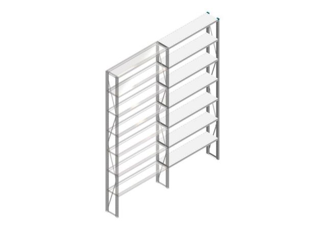 Aanbouwsectie Nedcon SF Legbordstelling 3000x1270x300mm hxbxd 7 niveaus Metaal Verzinkt 175kg Enkel