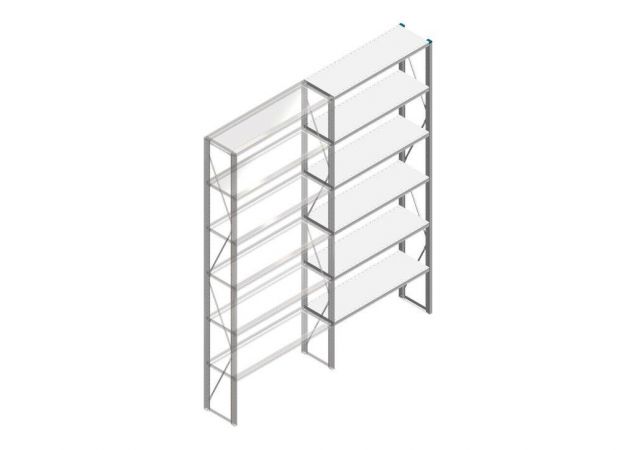 Aanbouwsectie Nedcon SF Legbordstelling 3000x1270x400mm hxbxd 6 niveaus Metaal Verzinkt 65kg Enkel