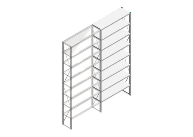 Aanbouwsectie Nedcon SF Legbordstelling 3000x1270x400mm hxbxd 8 niveaus Metaal Verzinkt 175kg Enkel