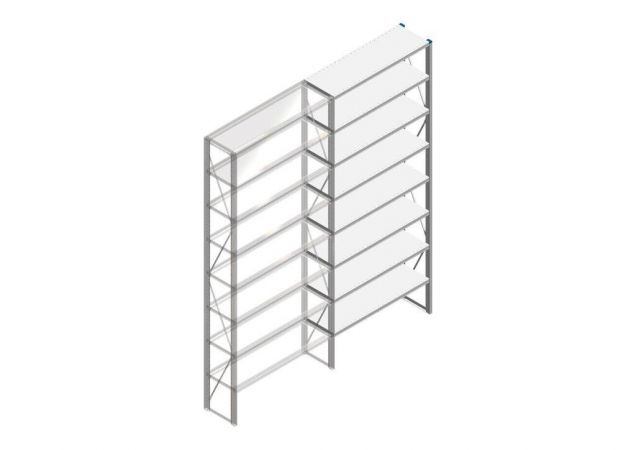 Aanbouwsectie Nedcon SF Legbordstelling 3000x1270x400mm hxbxd 8 niveaus Metaal Verzinkt 65kg Enkel