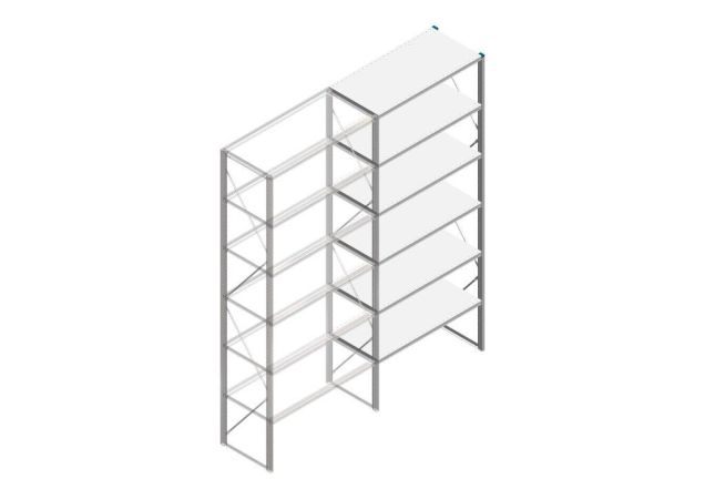 Aanbouwsectie Nedcon SF Legbordstelling 3000x1270x600mm hxbxd 6 niveaus Metaal Verzinkt 60kg Enkel