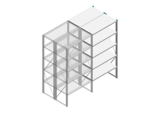 Aanbouwsectie Nedcon SF Legbordstelling 2000x970x1000mm hxbxd 5 niveaus Metaal Verzinkt 80kg Dubbel